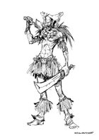 RPG Fantasy Character, Male, Human Savage Warrior