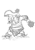 RPG fantasy creature, male, ettin L