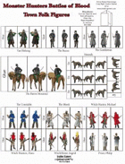 Monster Hunters, Town Folk Faction Figure Flats