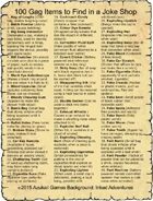 100 Gag Items to Find in a Joke Shop