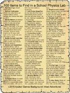 100 Items to Find in a School Physics Lab