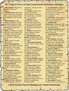 100 Things to Find in an Early Experimental Psychology Laboratory