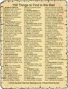 100 Things to Find in the Mail