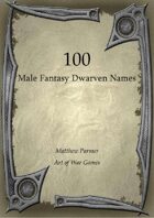 100 Male Fantasy Dwarven Names