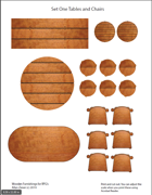 RPG Chairs and Tables Wooden