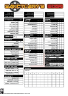 Sanctuary's Edge Character Sheet