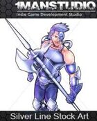 Stock Art - Blue Cyber Knight / Science-Fantasy