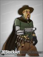 JEStockArt - Steampunk - Cybernetic Cowboy Monster Hunter - CNB