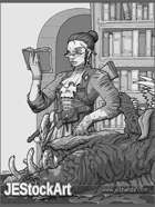 JEStockArt - Steampunk - Monster Hunting Librarian - HQGWB