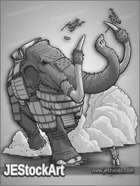 JEStockArt - Fantasy_Beast - Giant Stampeding Mammoth - GNB