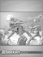JEStockArt - Fantasy - Cleric versus Zombie Hordes - LWB