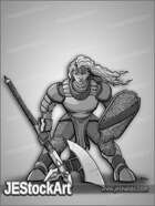 JEStockArt - Fantasy_Fighter - Armored Warrior with Axe and Shield - GNB