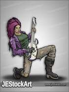 JEStockArt - SciFi - Cyberpunk - Cybernetic Rockstar with Guitar - CNB