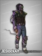 JEStockArt - SciFi - Cyberpunk - Cyberpunk Gang Boss with Cigar - CNB