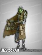 JEStockArt - SciFi - Back Alley Bot Pedaling Wares - CNB