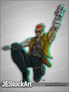 JEStockArt - SciFi - Cyberpunk Street Rogue with Stolen Satchel - CNB