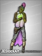 JEStockArt - SciFi - Female Cyberpunk Hacker with Holo Screen - CNB