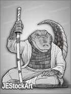 JEStockArt - Fantasy_Lycan - Gator Martial Artist with Sword - GNB
