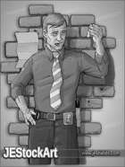 JEStockArt - Modern - Middle Aged Detective with Evidence - GNB