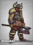 JEStockArt - Fantasy - Bloodied Viking with Axe - CNB