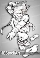 JEStockArt - Fantasy - Female Dwarven Alchemist Throwing Stars - LNB
