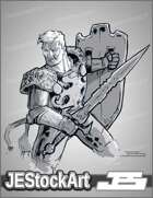 JEStockArt - Fantasy - Sketchy Paladin without Helmet - LNB