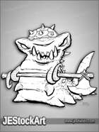 PWYW JEStockArt - Fantasy - Armored Shark Slug with Battle Axe