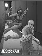 JEStockArt - Supers - Ninja Attack in Alley - GWB
