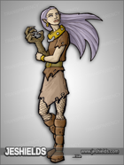 JEStockArt - Fantasy - Wolf Girl with Claws snd Wearing Collar - CNB