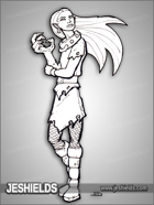 JEStockArt - Fantasy - Wolf Girl with Claws and Wearing Collar - LNB