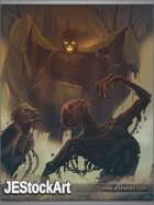 JEStockArt - Fantasy - Necromancer with Flowing Face Raises the Dead - DPB