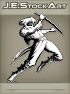 JEStockArt - Fantasy - Hammerhead Shark Ninja Leaping with Sword - INB