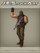 JEStockArt - Modern - Sleeveless Militia Personnel Raising Fist - CNB