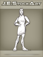 JEStockArt - SciFi - Alien Lady In Dress With Antennae - LNB