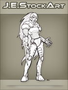 JEStockArt - SciFi - Cyberwoman With Retractable Sword - INB