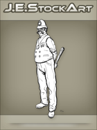 JEStockArt - Steampunk - Gaslight Bobby with Handlebar Moustache Wields Club - LNB