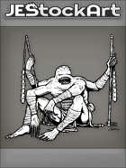 PWYW JEStockArt - Four-Armed Arena Creature Sits With Sansetsukan - INB