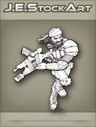 JEStockArt - PostA - Running Gunner With Dreads - LNB