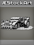 JEStockArt - PostA - Rugged Battle Car With Rotating Gun - INB