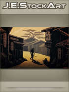 JEStockArt - Asian - Blade Warrior In Asian Town - DPWB