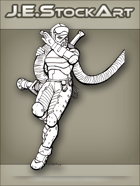 JEStockArt - SciFi - Future Firefighter In Gear with Hose - LNB