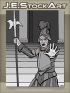 JEStockArt - Fantasy - French Guard Halting With Hand Raised - GWB