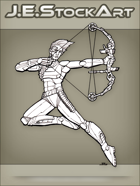 JEStockArt - SciFi - Archer With High Tech Bow And Laser Arrow - LNB