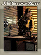 JEStockArt - Supernatural - Pulp Noir Gorilla Detective In Office - CWB