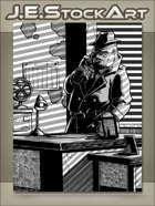 JEStockArt - Supernatural - Pulp Noir Gorilla Detective In Office - IWB