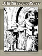 JEStockArt - Fantasy - Crusader Reaches For Goblet In Catacombs - IWB