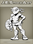 JEStockArt - Fantasy - Armed Goblin With Dagger And Shield - INB