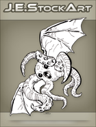 JEStockArt - Fantasy - Tentacled Bat Creature With Beak - LNB