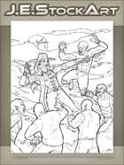JEStockArt - Supernatural - Monster Hunter versus Vampire Horde - LWB