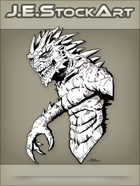 JEStockArt - Fantasy - WereBasilisk With Glowing Blue Eyes - INB
